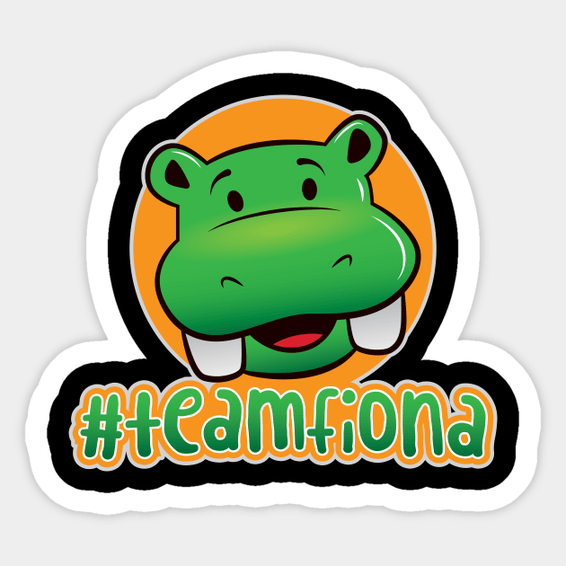 #Team Fiona,' Cute Baby Hippo Fiona Sticker by ourwackyhome